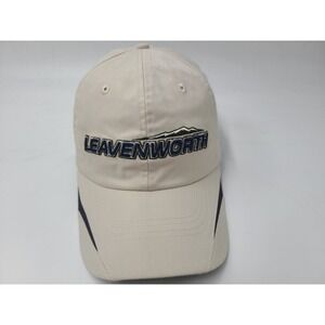 Leavenworth Golf Club Course Washington Adjustable Hat Cap Polyester Blend Beige